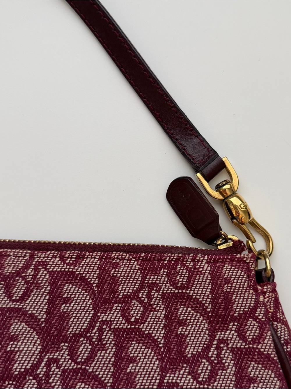 Dior Burgundy Diorissimo Trotter Mini Saddle Shoulder Bag - Picture 5 of 7